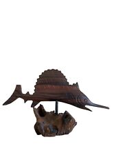 Wood Carved Swordfish, Brown, Decorative  picture