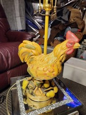 24 In Vintage Large Country Ceramic Rooster Lamp With Out Shade picture
