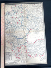 The Yank Army Weekly 1944 Map of Central Europe & Mediterranean WWII Military picture