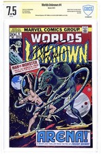 Worlds Unknown #4 CBCS 7.5 Witnessed Sig Thomas/Conway 1973 25-1AE56C0-078 picture