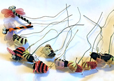 VINTAGE ASSORTED STYLES HONEY BEES DRAGON FLIES OLD STORE STOCK 12 IN LOT CRAFTS picture