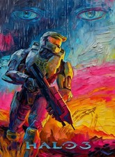 Master Chief Halo 3 Video Game Limited Edition Artist Signed Trading Card /30 picture