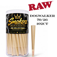 RAW Dogwalker Mini 70/26 Classic Pre-Rolled Paper Cones Small Rolling Papers picture