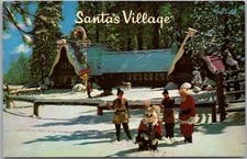 c1960s SANTA'S VILLAGE - Skyforest, CA Postcard Santa & Elves w/ Easter Bunny picture