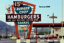Americana Photo/Early 1960's BURGER CHEF FAST FOOD RESTAURANT/4X6 B&W Photo Rpt. picture