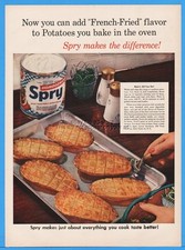 1954 Spry Shortening French Fried Baked Potato Recipe Photo Lever Bros Print Ad picture