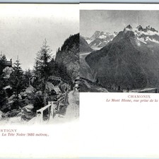 x2 LOT c1900s France Postcard Chamonix Mont Blanc La Flegere Tete Noire Martigny picture