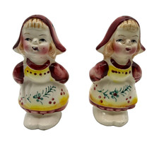 Vintage Ceramic Dutch Girls Salt & Pepper Shakers Japan picture