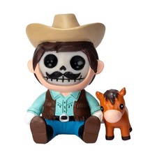 PT Furry Bones Billy the Skelly Cowboy Skull Resin Mini Figure picture