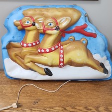 Vintage 1940s L.A. Goodman Illuminated 3D Reindeer Christmas Indoor Light WORKS picture