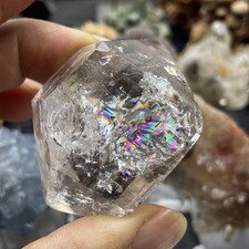 WOW!!!Rare TOP Natural hyaline beauty Herkimer diamond Wrap rainbow Crystal 114g picture