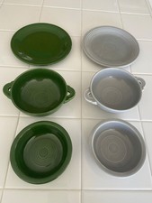 Vintage FIESTA Lot 6: Soup Bowl with Handles, Fruit/Dessert Bowl, Salad Plate picture