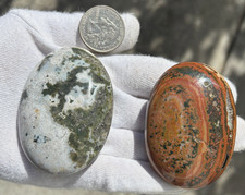 177g LOT 2 OCEAN JASPER OJ PALMSTONES PALM STONE STONES PALMSTONE picture