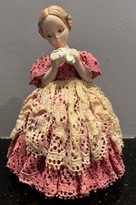 Holland C Mold Ceramic Girl In The Ping Dress And Ping Flowers In Her Hair  picture