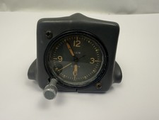 Vintage WWII Elgin 8 Day Aircraft Cockpit Clock in Custom Dash Housing Working picture
