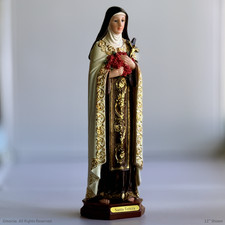 St. Therese of Jesus Resin Figurine - 12 in. Catholic Patron Saint Statue picture