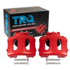 TRQ Performance Front Brake Caliper Set Painted Red Brackets picture