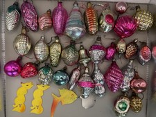 Lot 9: Set 36 Vintage Russian Soviet Glass Christmas Ornaments Lot Retro USSR picture