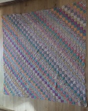 Vintage-Early Handstitched Colorful-Quilt 85