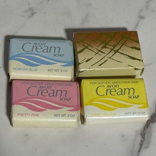VTG Avon Soap Lot 4 Cream Soap And Soft Musk Perfumed New Old Stock picture