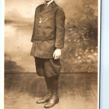 c1910s Atlantic City, NJ Young Man Knickerbockers Suit RPPC Phillips Boardwalk picture