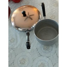 Wear-Ever Hallite 3 PC Vintage  Aluminum Cookware Set Copper Lids Made In USA picture