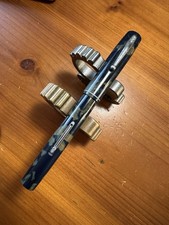 Vintage Waterman’s 32 In Blue And Cream Camouflage Material 14K Gold Nib￼ picture