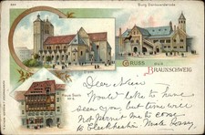GERMANY Gruss aus Braunschweig 1901 CANCEL Antique Postcard picture
