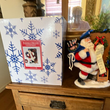 Pepsi-Cola Norman Rockwell Santa Christmas Figurine Door Scene Boxed 11in 1998 picture