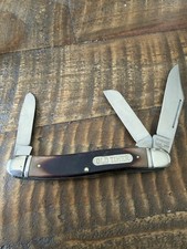Vintage Schrade USA 858 Old Timer Stockman Pocket Knife Pinched Bolsters picture