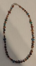 Beautiful Navajo Crafted Cedar Berry-Silver Beads-Turquoise-Rocks Necklace 18