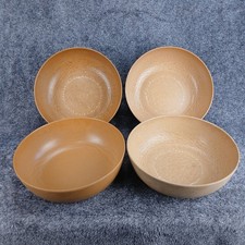 4 Vtg Ellingers Agatized Wood Bowls 100 Serving Cottagecore Salad Popcorn picture