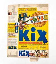 Vintage 1948 General Mills Kix Cereal Box Penny Penguin Frisky Animal Toy picture
