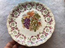 1910 Vintage China Calendar Plate With Grapes Pattern picture