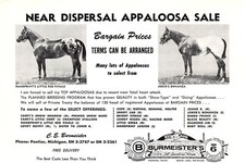 C E Burmeister Top Appaloosa Dispersal Sale Pontiac Michigan Vtg Mag Print Ad picture