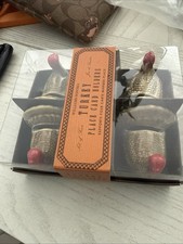 4 Williams Sonoma Ceramic Turkey Place Card Holders Thanksgiving Table Decor NIB picture
