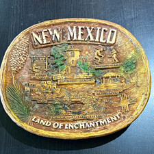 Vintage Souvenir - TACO New Mexico Land of Enchantment Oval Tray or Plaque picture