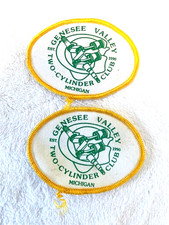 2 VINTAGE GENESEE VALLEY MICHIGAN TWO CYLINDER CLUB PATCH TRACTOR FARMING picture