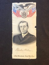 1914 Paterson, New Jersey Industrial Exposition Silk Ribbon, With Woodrow Wilson picture