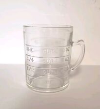 Vintage HAZEL ATLAS Dry Goods Clear Glass Embossed MEASURING CUP  No Spout picture