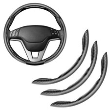 Amiss 3pcs Carbon Fiber Anti-Skid Steering Wheel Cover Segmented Butterfly picture
