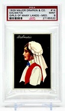 1929 Major Drapkin Tobacco Card -DALMATIA Girls of Many Lands PSA 9  (#14 of 50) picture