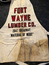 Red Thred Fort Wayne Lumber Co Advertising Canvas Apron w/ Pocket, Letter picture
