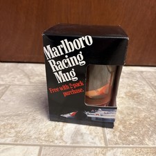 Vintage 1991 MARLBORO RACING MUG Plastic Insulated Tumbler Holographic picture