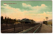 Railroad Station Depot Irwin Pennsylvania Westmoreland County Postcard picture