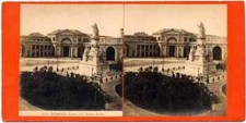 Excellent Stereocard Genoa Piazza Acqua Verde Stereoviews 1880c G. Brogi S190 picture