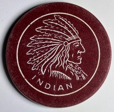 1906 Design Vintage Antique Clay Poker Chip Engraved w/Indian Chief picture