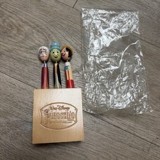 Disney Pinocchio 70th Anniversary 3 Pen Wood Bobblehead Set Stand Jiminy Cricket picture