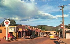 Taos, New  Mexico Postcard Kit Carson Road Texaco Classic Cars c 1950s  G7 picture