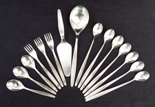 WMF Laurel Stainless Flatware Lot Of 15 Germany Cromargan Teaspoon Serving MCM picture